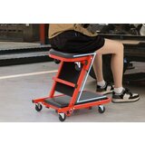  2 v 1 deska/voziček za delavnico, deska s 6 kolesi in oblazinjenim sedežem, nosilnost do 160 kg, črna | Shoptok.si