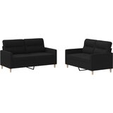  2-dijelni set sofa s jastucima crni od tkanine | Eponuda.com