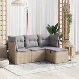 Maison Chic Seti vrtnega pohištva - Vrtna garnitura - Vrtni pohištvo set 4-delna z blazinami bež poli ratan, (21810811) | Shoptok.si