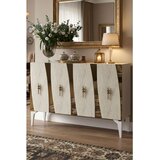 Hanah home komoda Elips 120, 120 cm, bela / travertin / zlatna | Eponuda.com