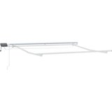 vidaXL Ročna retraktibilna tenda z LED, rdeča in bela, 300x250 cm | Shoptok.si