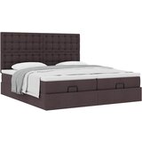 vidaXL Otomanski posteljni okvir z vzmetnicami rjav 200x200 cm blago, (21607432) | Shoptok.si