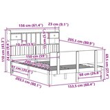  Krevet s regalom za knjige bez madraca 150 x 200 cm od borovine | shoptok.hr