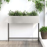  Povišeni Vrtni Planter Srebrno 100 x 26 x 82 cm | shoptok.hr