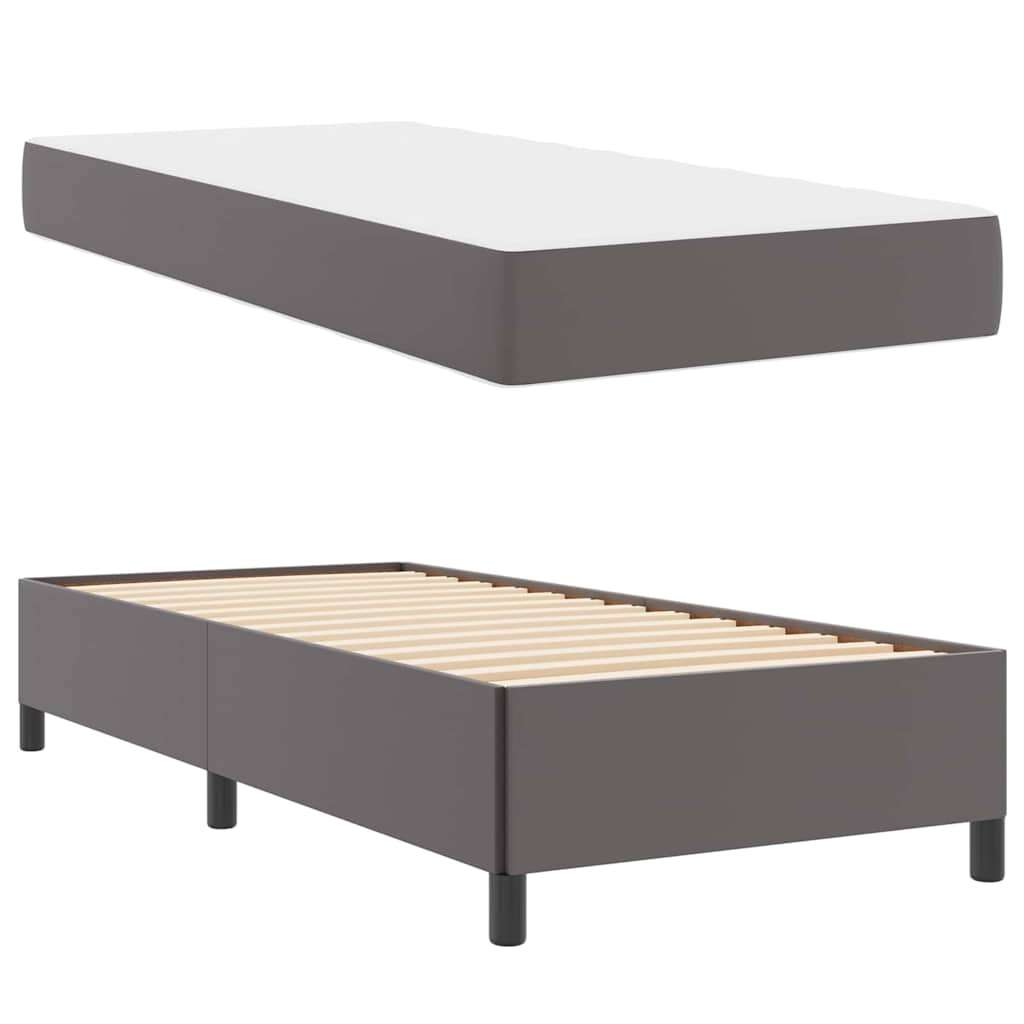  Posteljni okvir z vzmetnico Siva 100 x 200 cm Umetna koža | Shoptok.si