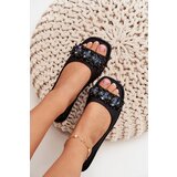 S. BARSKI Ladies Flat Sandals With Crystals Black S.Barski | ePonuda.com