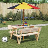 vidaXL Vrtni suncobran za djecu s drvenim stupom Ø 120 x 140 cm | shoptok.hr