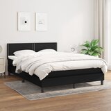 The Living Store Box spring posteljni z vzmetnico črn 140x190 cm blago - Box Spring Postelja, (21512886) Cene