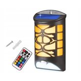 Ltc Solarna stenska svetilka dekorativna 30x smd led + rgb + daljinski upravljalnik, senzor gibanja, 1800mah baterija, zvok dobrodošlice Cene