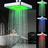 Dardanar Kvadratna LED glava za prho, 6-palčna LED tribarvna glava za prho, 3 barvno spreminjanje temperature, ki se poganja s pretokom vode, ABS krom, zaključek s 6 kosi LED za kopalnico, (21205366) Cene