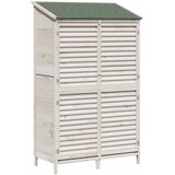 vidaXL Vrtno skladišče Bela 106 x 56 x 176,5 cm Trdna smreka, (5000235373) Cene