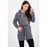 Kesi Dress decorated with a graphite slogan tape Cene