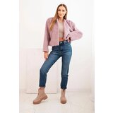 Kesi Włoski Women's fur jacket without fastening dark pink | shoptok.hr