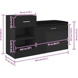  Klupa za cipele visoki sjaj crna 94,5 x 31 x 57 cm drvena | shoptok.hr
