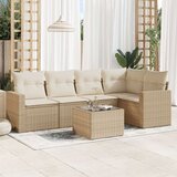 vidaXL 6-dijelni set vrtnih sofa s jastucima bež od poliratana | shoptok.hr