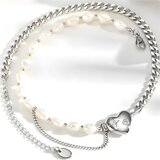 IZMAEL Damska ogrlica MB-38965 - Srebrna / Bijela | shoptok.hr