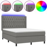  box spring s madracem LED tamnosivi 140x190 cm tkanina | shoptok.hr