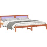  Konstrukcija postelje z vzglavjem Voskast rjav 200 x 200 cm, (5000127810) | Shoptok.si