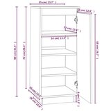 Ormarić za cipele crni 35 x 35 x 80 cm od masivne borovine | shoptok.hr