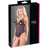 Cottelli - odprto telo s čipko z biseri (črno) - M | Shoptok.si