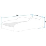  Drveni dječji krevet AUTO 160x80cm - srebrni | shoptok.hr