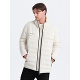 Ombre Men's winter jacket with detachable hood - cream Cijene