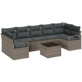 vidaXL 8-dijelni vrtni sofa set s jastučićima sivi poli rattan, 2-mjesta vrtni sofa s jastučićima sivi poli rattan Cijene