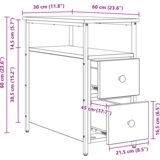vidaXL Nočna omarica s predalom 2 pcs Star les 30 x 60 x 60 cm | Shoptok.si