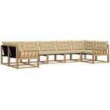  Set vanjskih sofa 7 kom. Bijela i bež Smeđa 404 x 168,5 x 73 cm | shoptok.hr