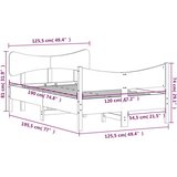  Okvir kreveta s uzglavljem voštano smeđi 120x190 cm od borovine | shoptok.hr