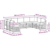  Set vanjskih sofa 7 pcs Bijela i Antracit 304 x 128,5 x 73 cm | shoptok.hr
