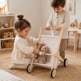 Ginger Home Drvena kolica za lutke s mekom tekstilnom ko&amp;scaron;arom, 34x46x49,5 cm Slike
