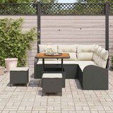8 8-delni vrtni kavč set z blazinami Črn Poli ratan Akacija | Shoptok.si