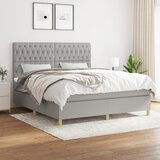 The Living Store Box spring postelja z vzmetnico svetlo siva 180x200 cm blago - Box Spring Postelja, (21518485) | Shoptok.si