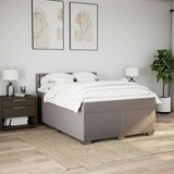 vidaXL Box spring postelja z vzmetnico taupe 140x190 cm blago | Shoptok.si