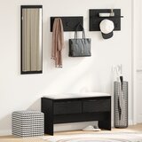vidaXL 4-dijelni set namještaja za hodnik Crna hrastovina inženjerskog drva | shoptok.hr