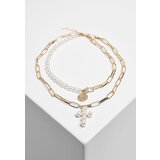 Urban Classics Accessoires Pearl Cross Layering Necklace Pearl White/Gold Cijene