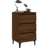  Noćni ormarić s metalnim nogama boja smeđeg hrasta 40x35x69 cm | shoptok.hr