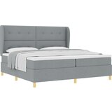 vidaXL Postelja s vzmetnico v svetlo sivi barvi, 200x200 cm, Tkanina | Shoptok.si
