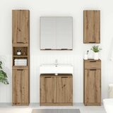 vidaXL Kopalniška omarica z vrati Umetni hrast 64,5 x 33,5 x 59 cm | Shoptok.si