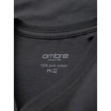 Ombre Men's BASIC classic cotton T-shirt with a serape neckline - graphite | shoptok.hr