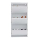 Hanah home Ormar za cipele Locking 3 Piece Metal White | ePonuda.com