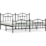 Metalni okvir kreveta uzglavlje i podnožje crni 200x200 cm | shoptok.hr