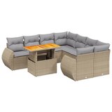 Maison Chic Seti vrtnega pohištva - Vrtna garnitura 9-delna z blazinami bež poli ratan, (21796257) | Shoptok.si