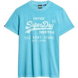 Superdry Majice s kratkimi rokavi 261040 Modra u