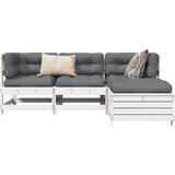Maison Chic Seti vrtnega pohištva - Vrtna garnitura - Vrtni pohištvo set 4-delna bela trdna borovina, (21810944) | Shoptok.si