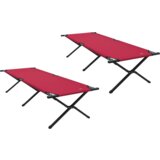 vidaXL Sklopivi kreveti za sunčanje 2 kom s torbom crvena 600D Oxford tkanina | shoptok.hr