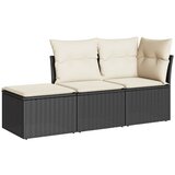  The Living Store Vrtna sedežna garnitura 3-delna z blazinami črn poli ratan - Vrtna Sedežna Garniture, (21461187) | Shoptok.si
