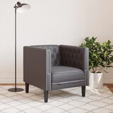  Fotelja Chesterfield siva umjetna koža | shoptok.hr