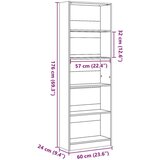 vidaXL Knjižna omara betonsko siva 60x24x176 cm inženirski les | Shoptok.si